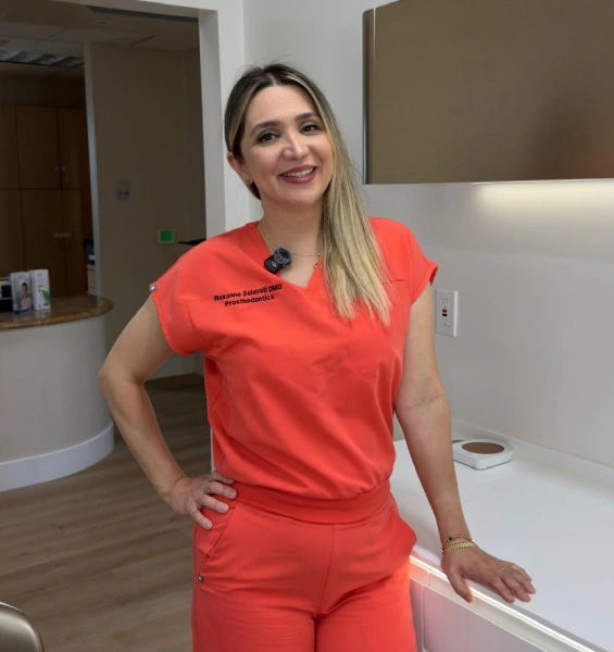 Professional portrait of Dr. Roxanne Salavati in the dental practice